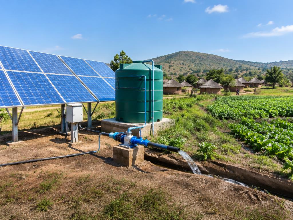 Solar water pumping in the field